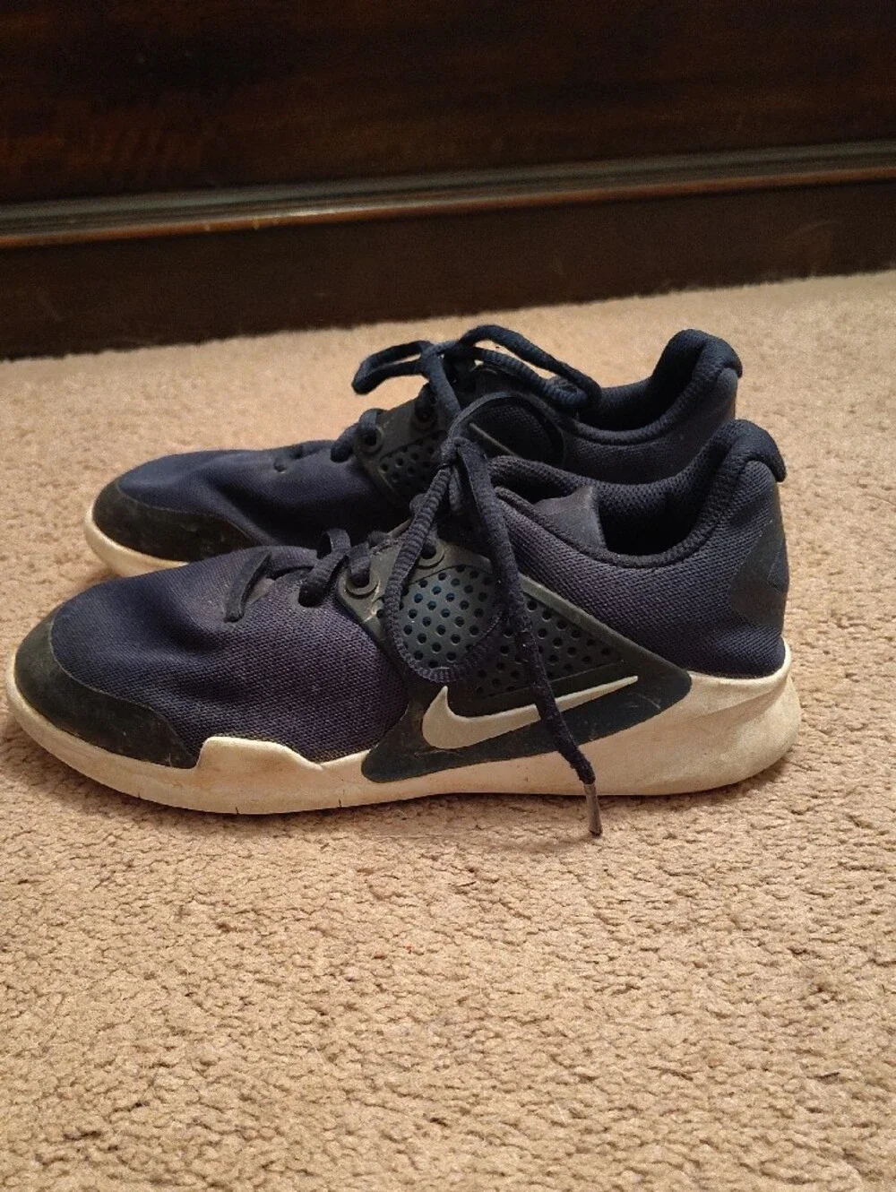 Kids Navy and White Sneakers And Black Leather Dress Shoes